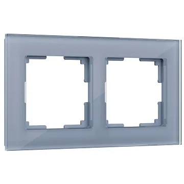 картинка Рамка на 2 постa серый стекло Favorit WL01-Frame-02 Werkel 030776  являющийся официальным дистрибьютором в России 