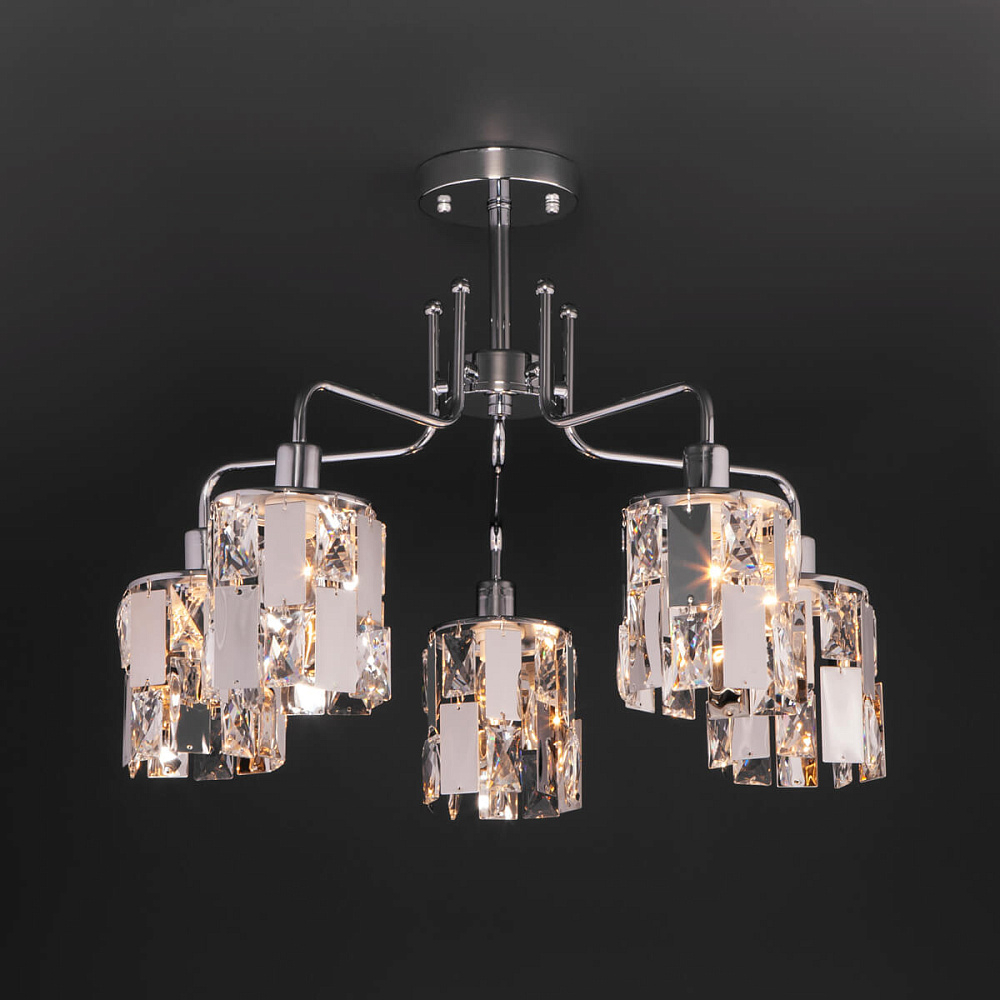 Люстра Strotskis потолочный 10101/5 хром/прозрачный хрусталь от гипермаркета ТАТАЕВ