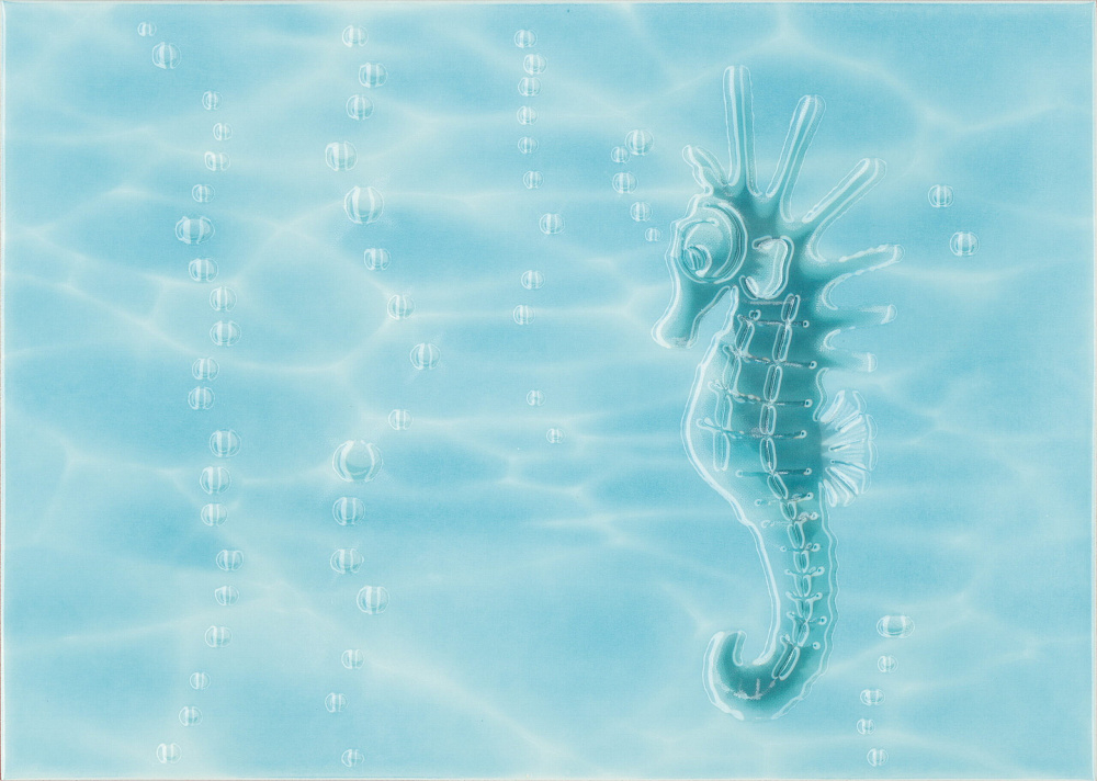 картинка Декор керамический Лазурь Морской Конек бирюзовый 25*35см 