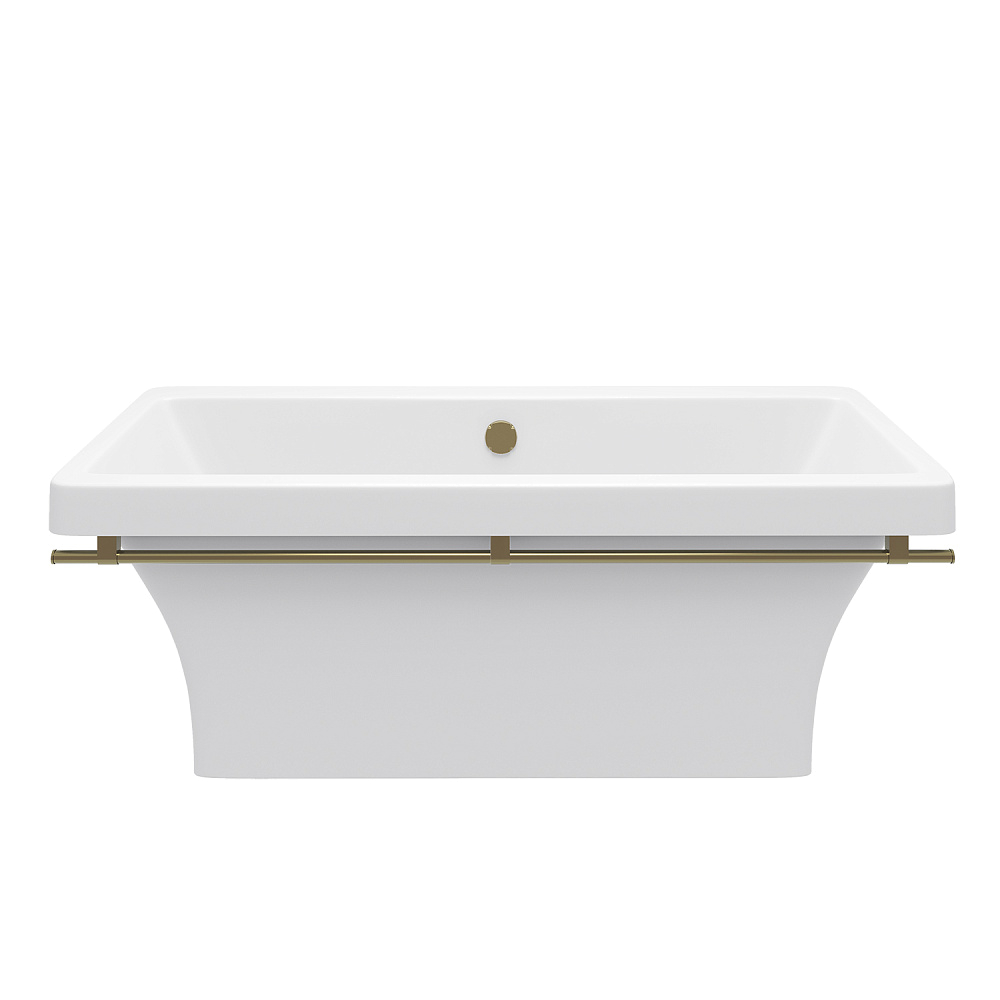 картинка Ванна Crete 180*80*65 каменная белая хром полотенцедержатель AQUA DE MARCO 