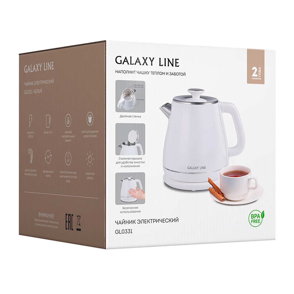 картинка Чайник электрический Galaxy Line GL 0331 белый 7010103311 