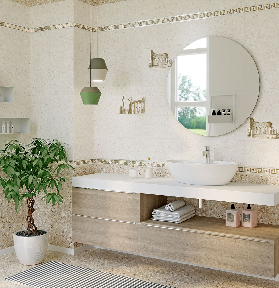 картинка Бордюр керамический Пальмира 3 5.5*30см (32шт) 