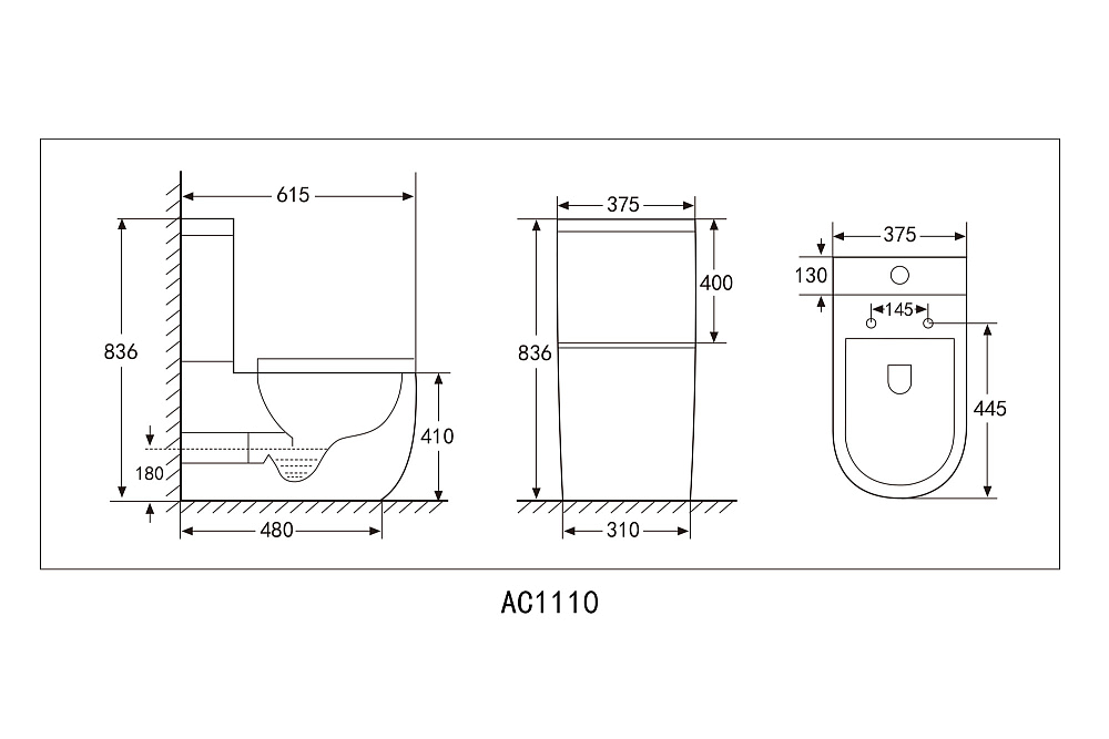 картинка Унитаз Bequem компакт белый безободковый AC1110 Abber 