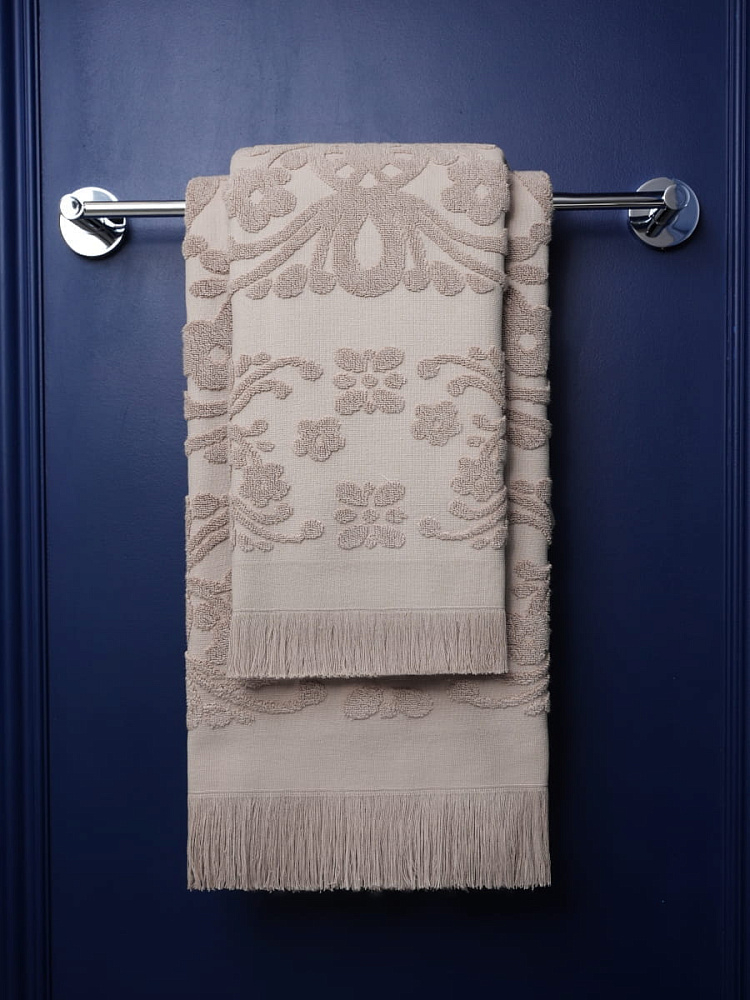 картинка Полотенце Arya с бахромой 70*140 Isabel Soft бежевый 