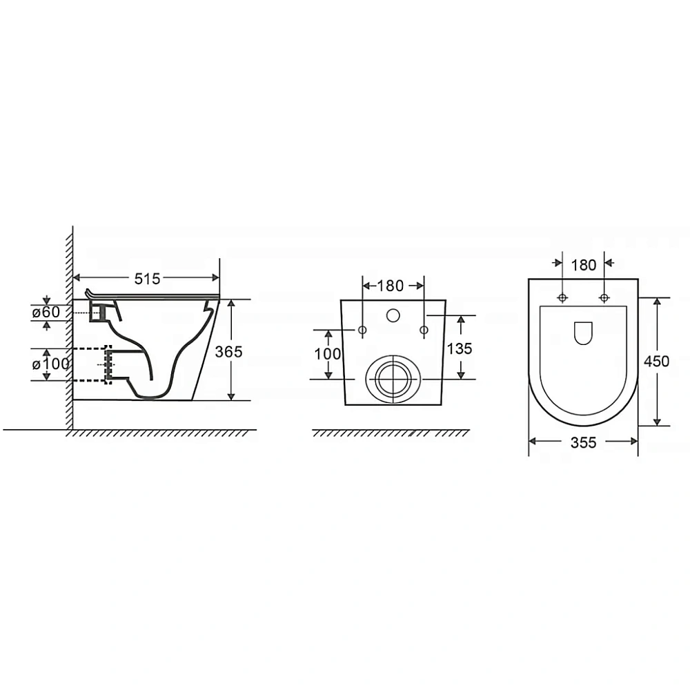 картинка Унитаз Moneo AZ-0062 подвесной безоб-ковый с сиденьем микролифт Azario 