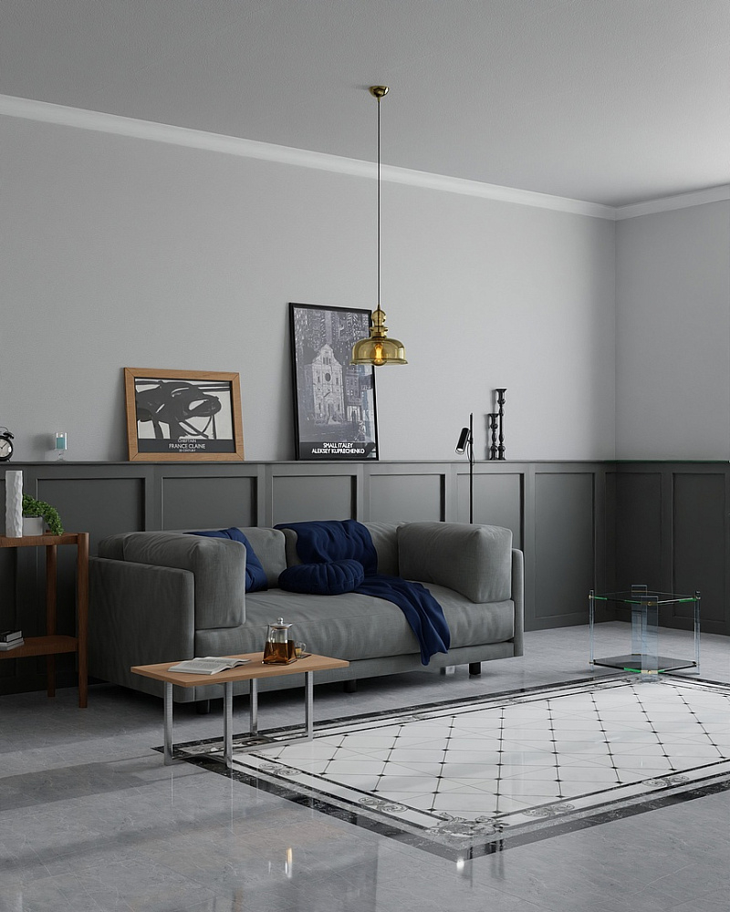 картинка Керамогранит OHS 6432В-2 Grey д/пола бордюр 60*60см 