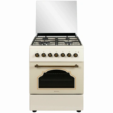 картинка Плита кухонная газо-электрическая Axeldorf FG-061-3 Retro White  являющийся официальным дистрибьютором в России 