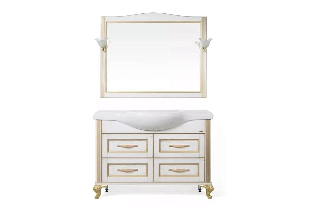 картинка Комплект Эллина 120/2 ясень белый. ручки золото ум. Классик 120 Даниэла-Аква 