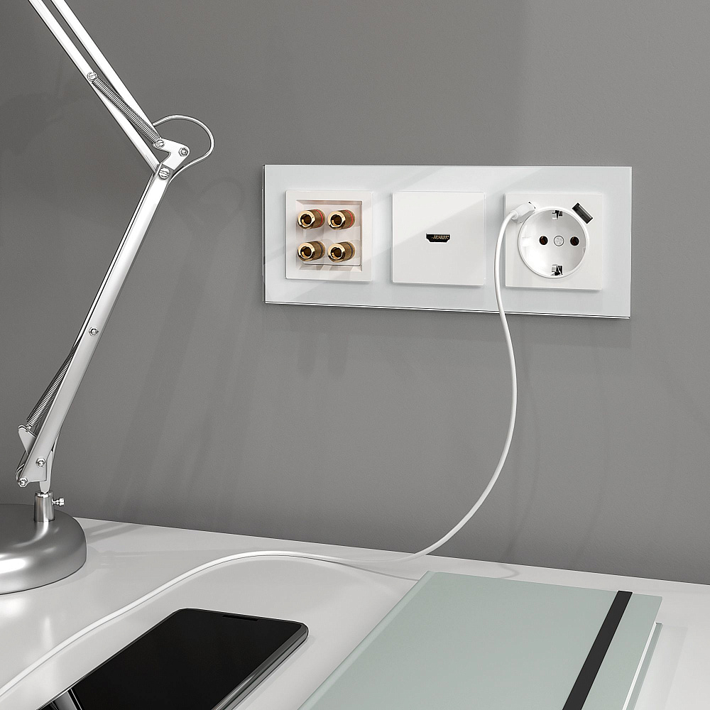 картинка Акустическая розетка белая WL01-Audiox4 