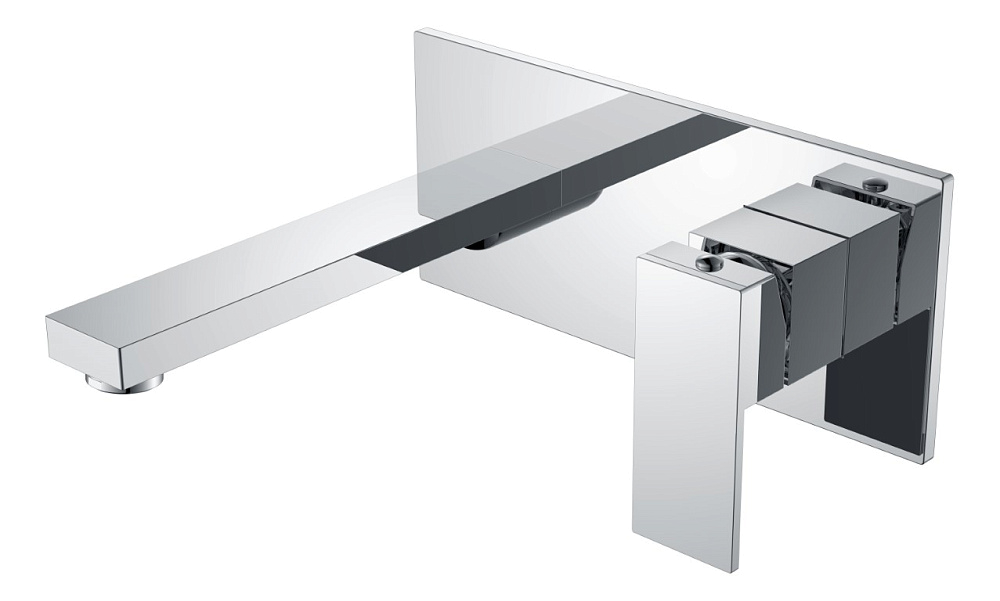 картинка Смеситель для умывальника из стены Qubic Chrome 475-CR Boheme 