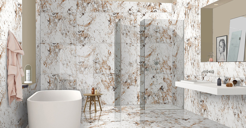 картинка Керамогранит Burberry White High Glossy 60*120см (1.44м2/2шт) 