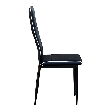 картинка Стул DC2-001 Black Leg/EDC-Y001-1 PVC Black With White Boarder  являющийся официальным дистрибьютором в России 
