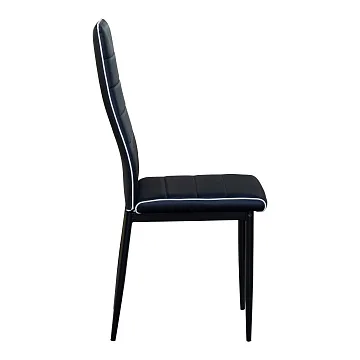 картинка Стул DC2-001 Black Leg/EDC-Y001-1 PVC Black With White Boarder  являющийся официальным дистрибьютором в России 