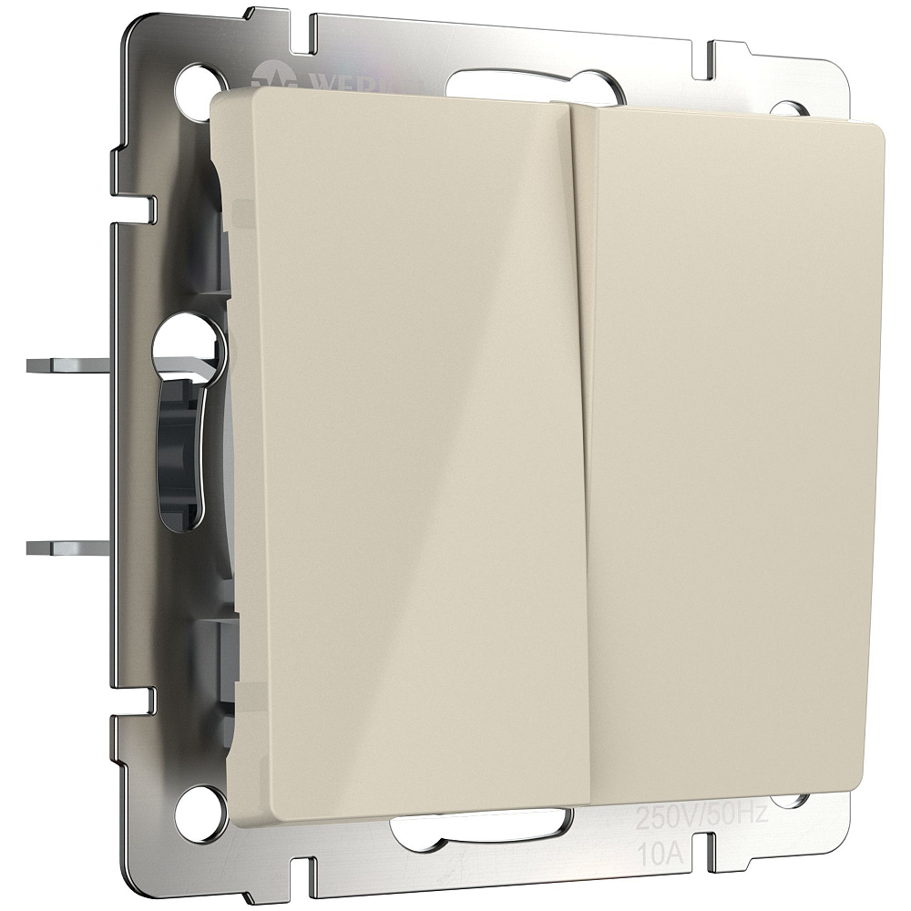 картинка Выключатель двухклавишный слоновая кость WL03-SW-2G ivory W1120003 028886 051475 