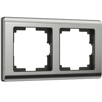 картинка Рамка на 2 поста глянцевый никель Metallic W0021602 028860  являющийся официальным дистрибьютором в России 