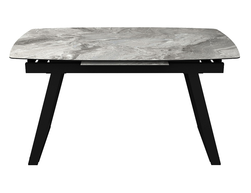 картинка Стол Майнц МДФ/пластик 1400(1900)*850 Грей Стоун /черный 
