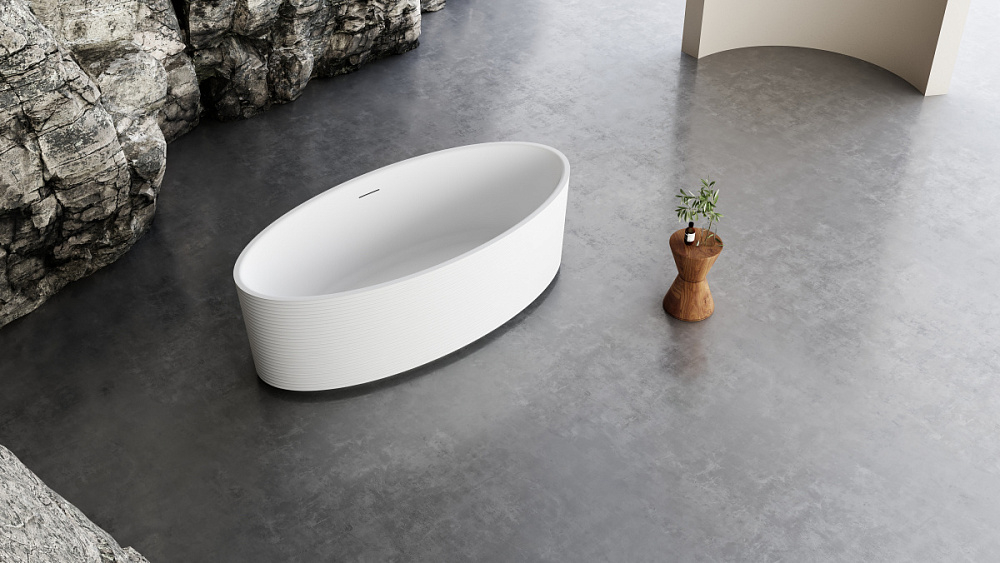 картинка Ванна отдельностоящая Liliana R-7887 180*85*58 cм с сифоном на раме T Redo 