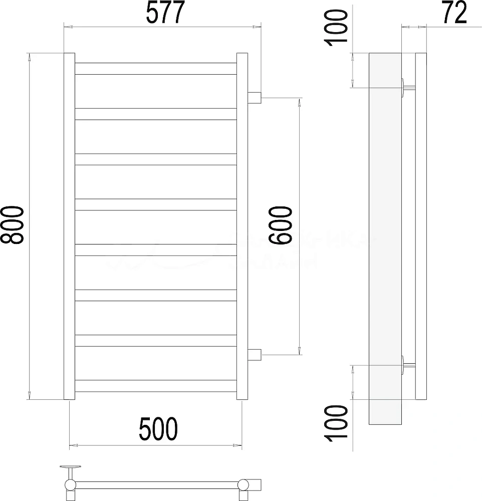 картинка Полотенцесушитель Terminus Аврора П8 500*800 