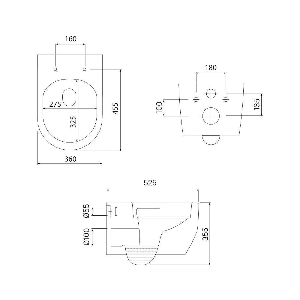 картинка Унитаз подвесной Aiger безободковый AIGRDSEi25 Iddis 