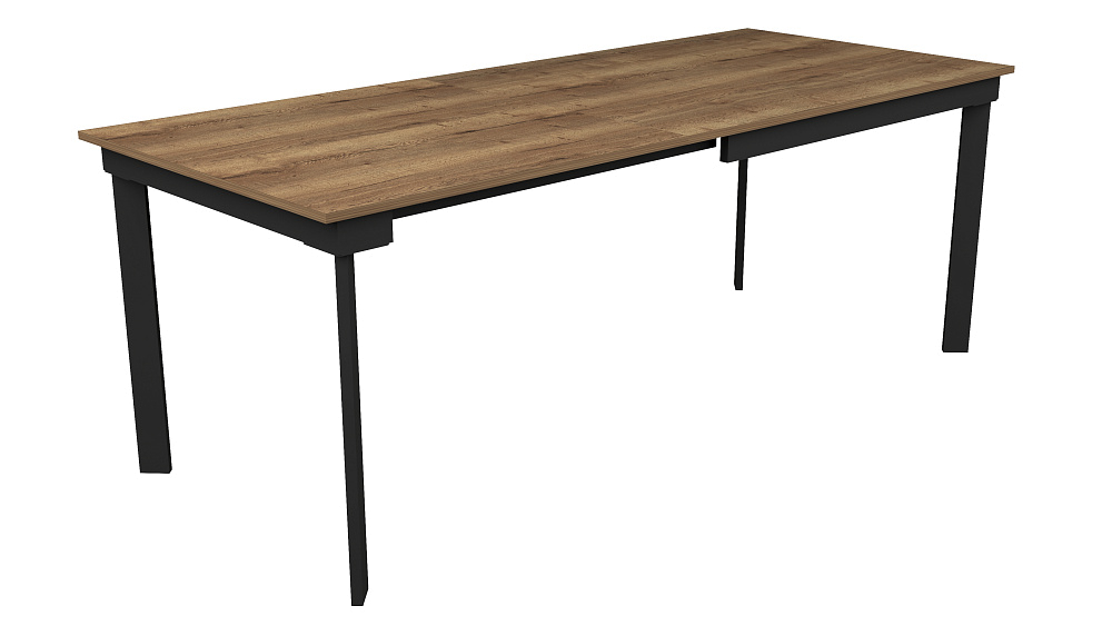 картинка Стол Хилтон ЛДСП/металл 1200(2035)*800 Дуб ГалифаксТабак/черный 
