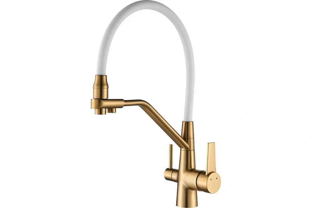 картинка Смеситель для кухни R558G золотой сатин Rose 