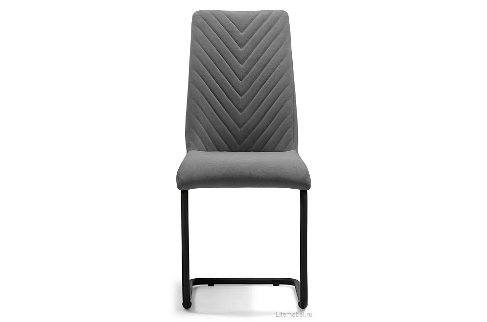 картинка Стул на металлокаркасе Лулла/Комфорт 15 каркас черный, ткань RS-26 серый 