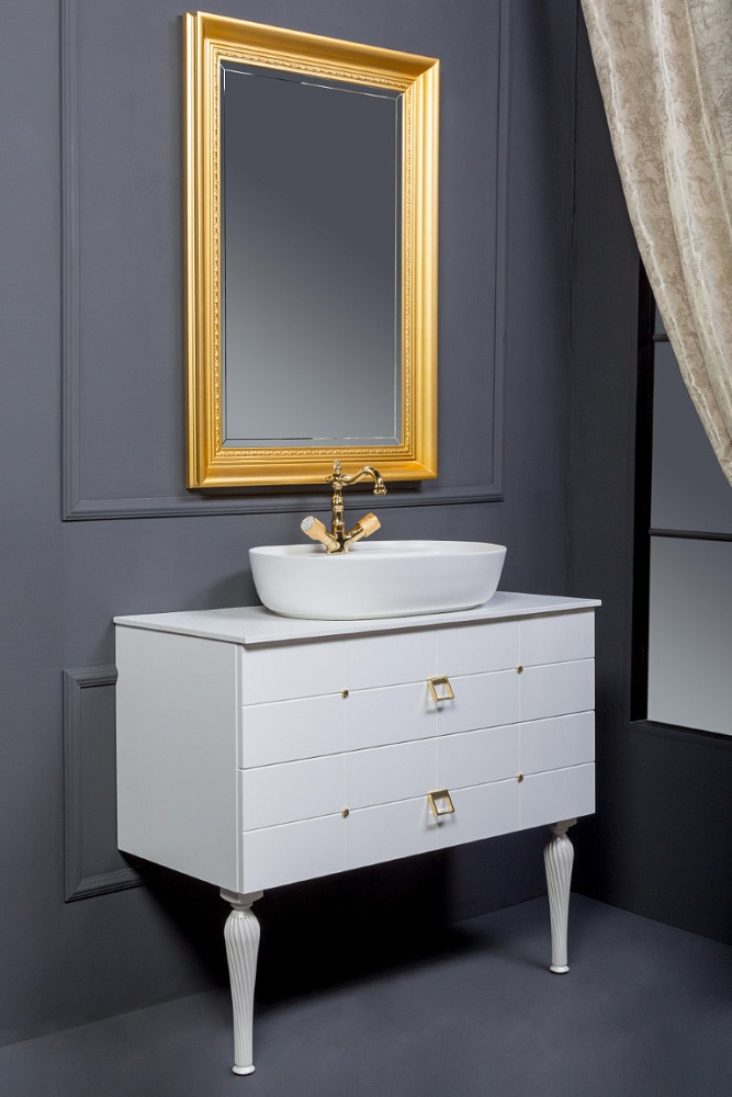 картинка Тумба Piazza 100 белая золото 841-100-WG Boheme 