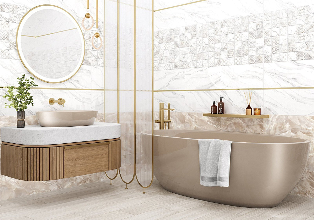 картинка Образец керамогранита с наклейкой Sandal SSGFA92SND04R 20*90 