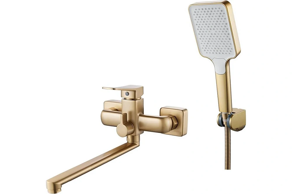 картинка Смеситель для ванны S9902G золотой сатин Shevanik 