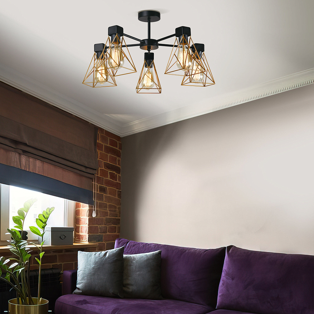 Люстра Strotskis потолочный 70107/5 черный/латунь от гипермаркета ТАТАЕВ