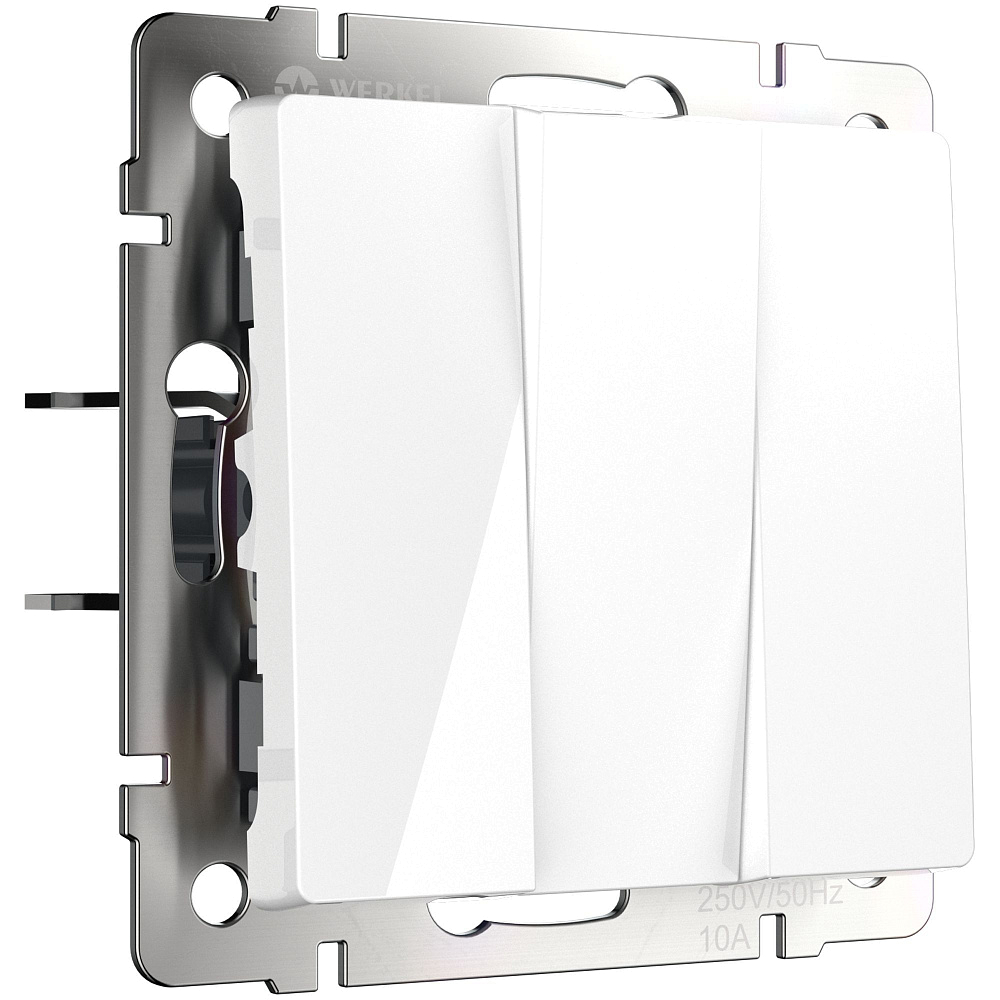 картинка Выключатель трехклавишный белый WL01-SW-3G 033749 