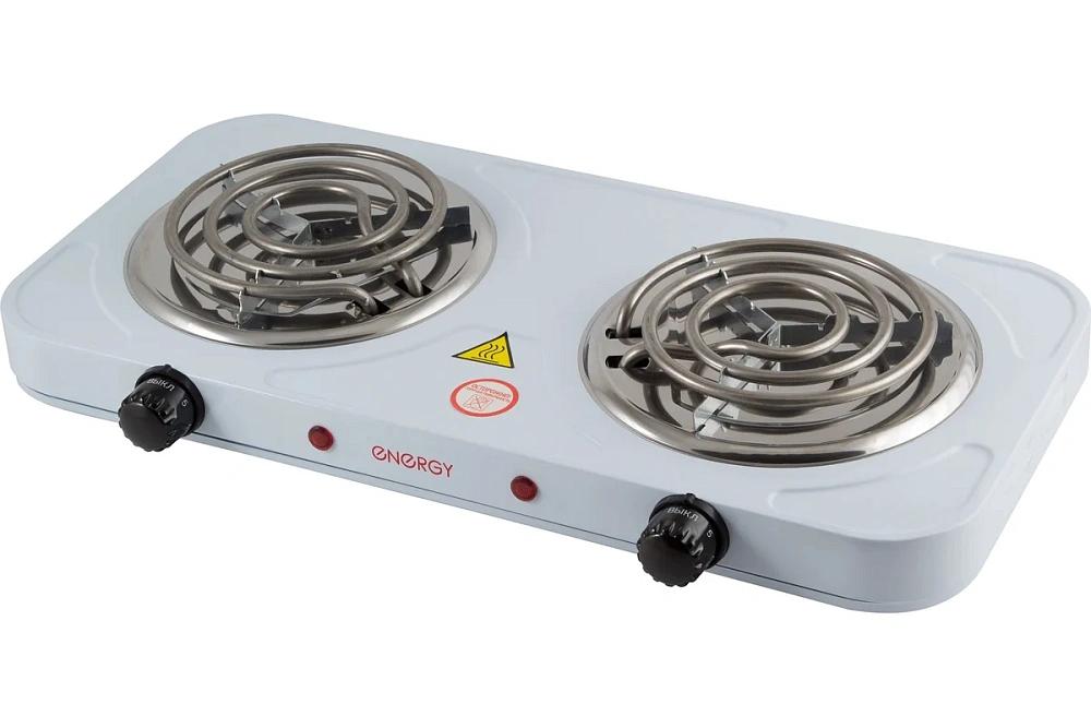 картинка Электроплитка белая 1000+1000 Вт Energy EN-904 158904 