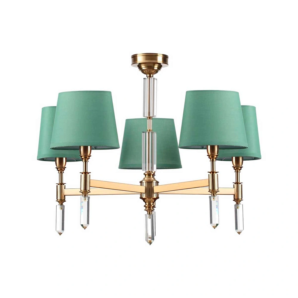 Люстра Lumion 4887/5 бронзовый/зеленый абажур от гипермаркета ТАТАЕВ