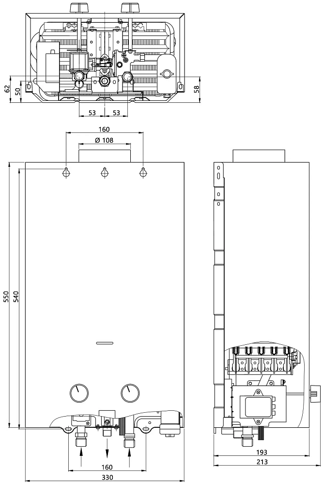 картинка Колонка газовая Zanussi GWH 10 Fonte Glass Paradiso 