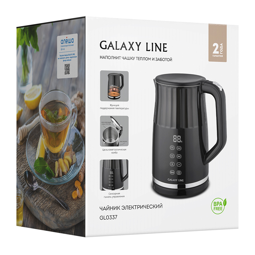 картинка Чайник электрический Galaxy Line GL 0337 черный 7010103370 