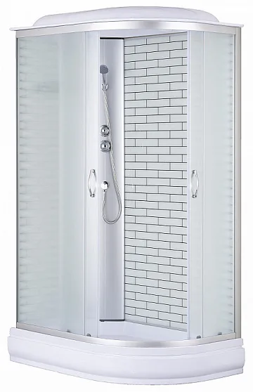картинка Душ. кабина CS-66120-20L FW 120*80*215 поддон 20 см белый кирп. узор Loranto  являющийся официальным дистрибьютором в России 