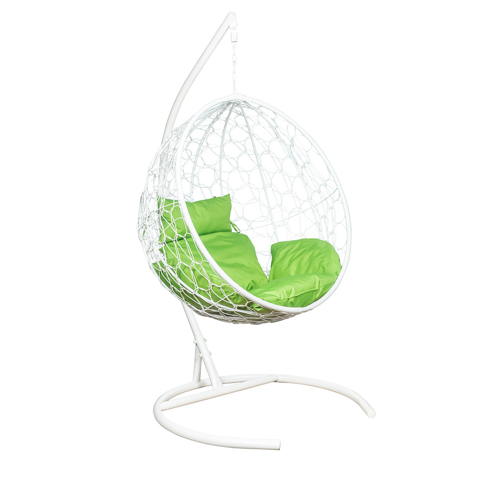 картинка Кресло подвесное Leset Луна (каркас белый, подушка зеленое яблоко) 