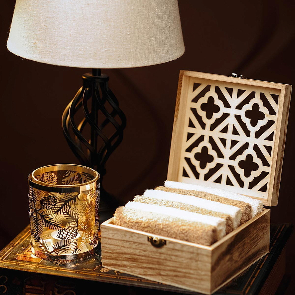 картинка Полотенце Arya подарочное 30*30 6 Пр. Case Natural экрю,бежевый 