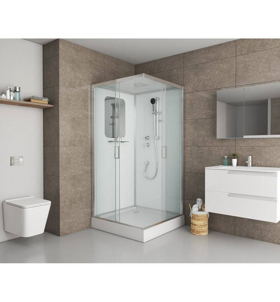 картинка Душ. кабина NG-6001-01Q (900*900*2100) низ. поддон 16 см стекло прозрачное 4 места Niagara 