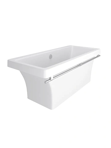 картинка Ванна Crete Nova Gel 179*79*63,5 белая черный полотенцедержатель AQUA DE MARCO  являющийся официальным дистрибьютором в России 