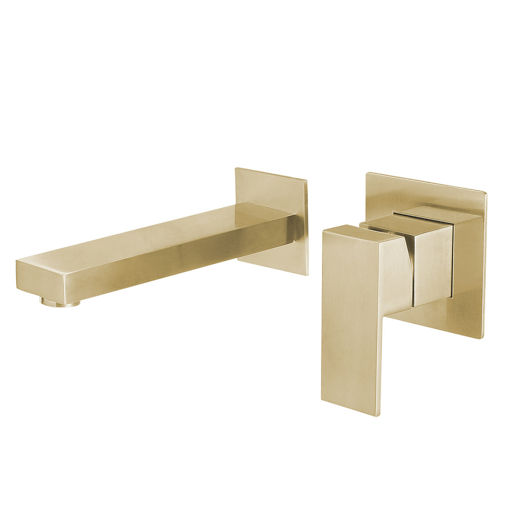 картинка Смеситель Daheim для раковины скрытого монтажа, золото матовое AF8212G Abber 