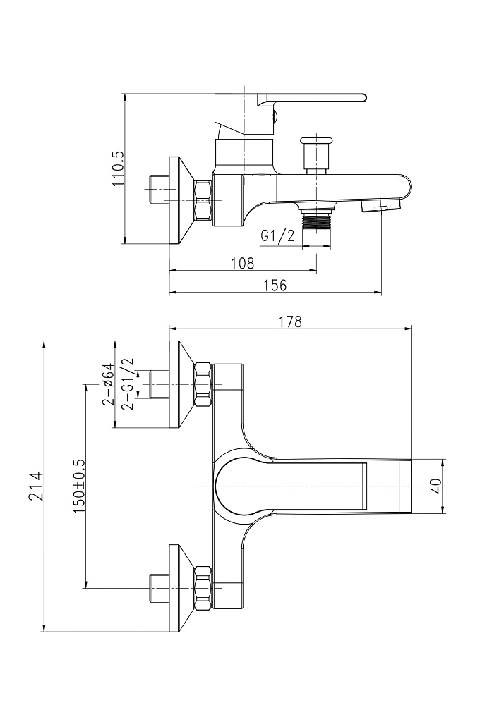 картинка Смеситель для ванны BRASKO BLACK однорычажный черный 63108 Cersanit 