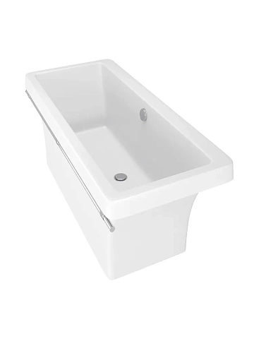 картинка Ванна Crete Nova Gel 179*79*63,5 белая черный полотенцедержатель AQUA DE MARCO  являющийся официальным дистрибьютором в России 