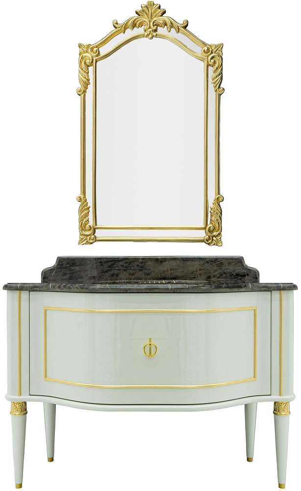 картинка Мебель 130 Tritone раковина+зеркало,Pearl-Gold Cresta 