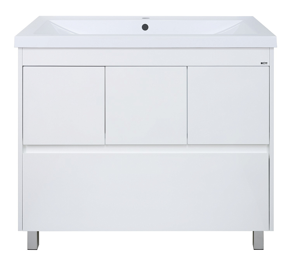 картинка Тумба Алиса 100 1 ящ напольная белая эмаль ум. Алиса 100 MISTI, Ограниченно годен 