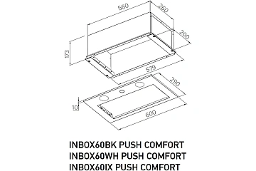 картинка Вытяжка полновстраиваемая Push Comfort INBOX60IX  являющийся официальным дистрибьютором в России 