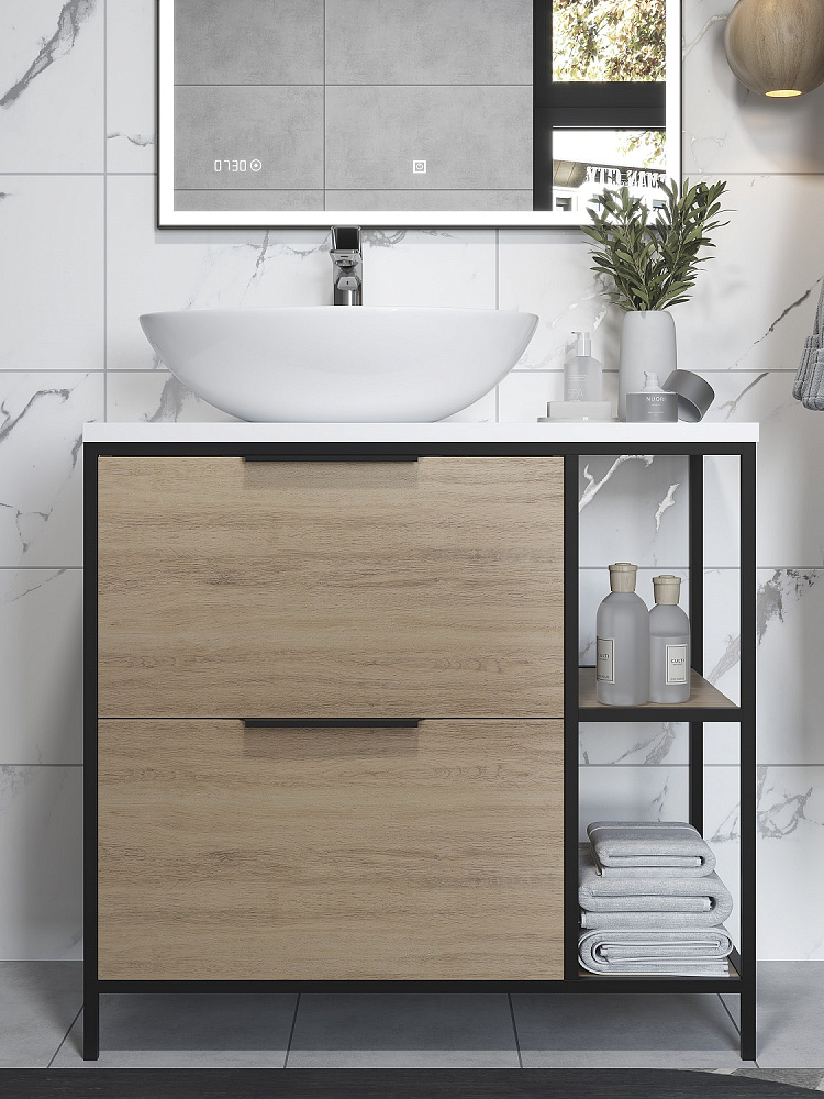 картинка Тумба под раковину напольная Bosquet 80 для Crea 50 дуб Cersanit 