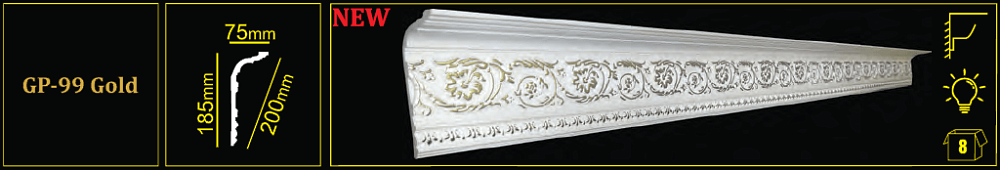 картинка Плинтус декоративный Германия GP-99 Gold (8шт) 