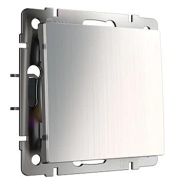 картинка Выключатель одноклавишний глянцевый никель WL 02-SW-2G LED Werkel 028842  являющийся официальным дистрибьютором в России 