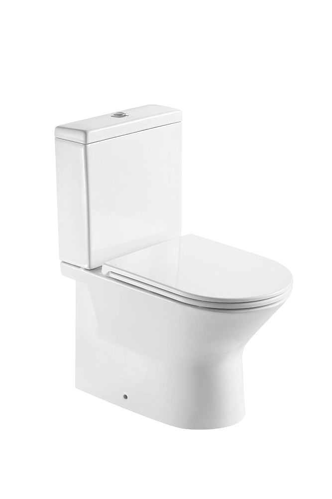 картинка Унитаз-компакт А2802 безободковый, сид. тонкое ДП, уд. патр., крепл., армат., гориз. выпуск Eva Gold 